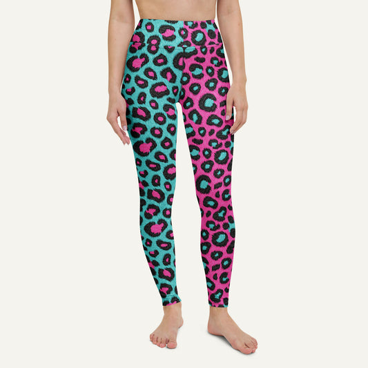 80s Retro Leopard Print High-Waisted Leggings