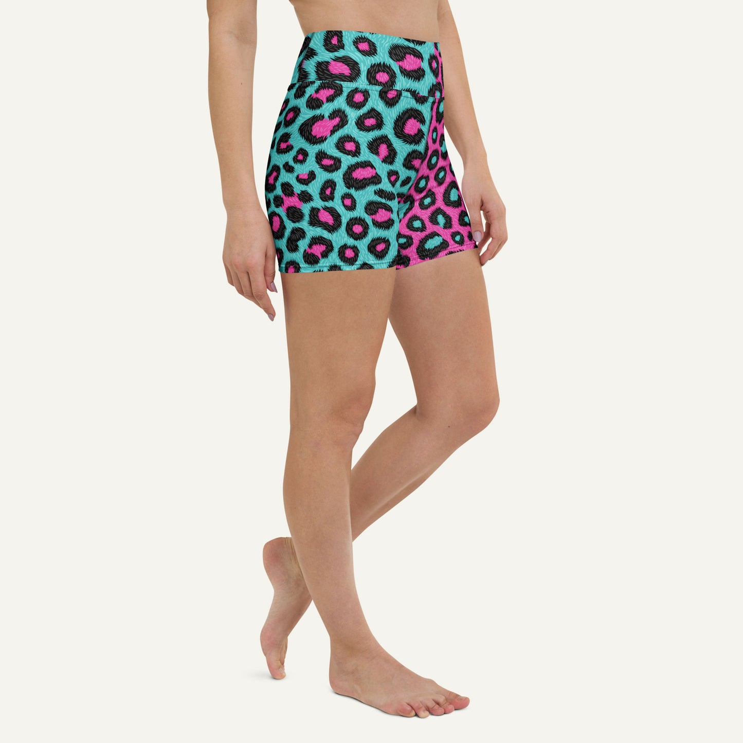 80s Retro Leopard Print High-Waisted Shorts