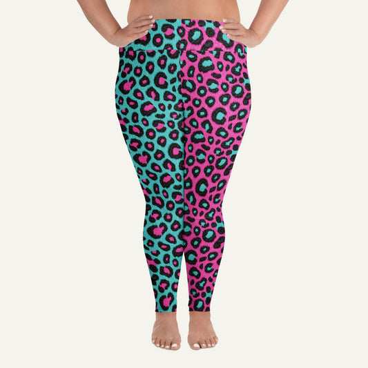 80s Retro Leopard Print Plus Size Leggings