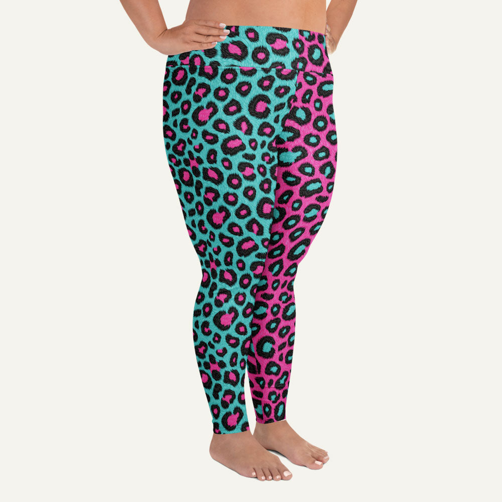 80s Retro Leopard Print Plus Size Leggings