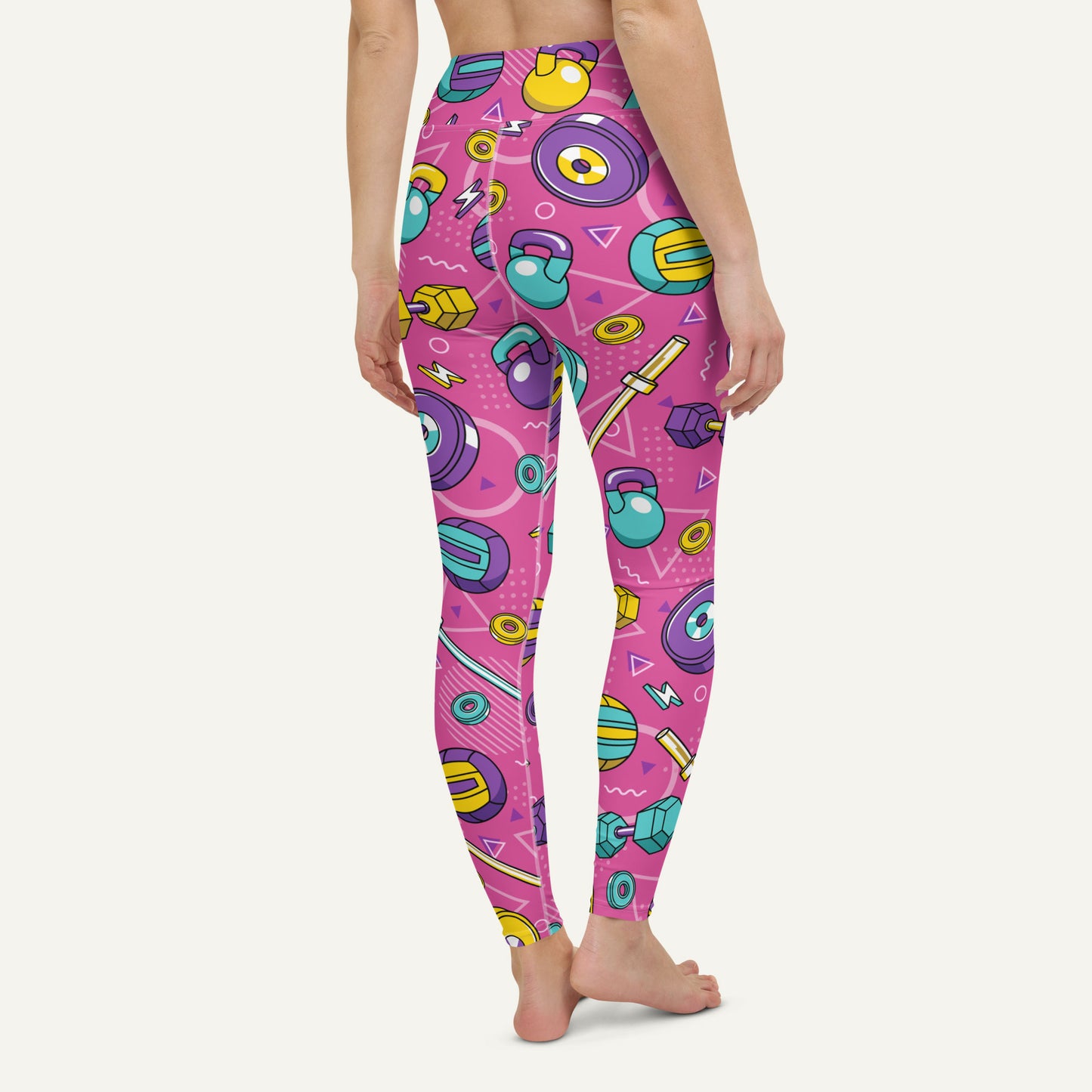 90s Weights Pink High-Waisted Leggings