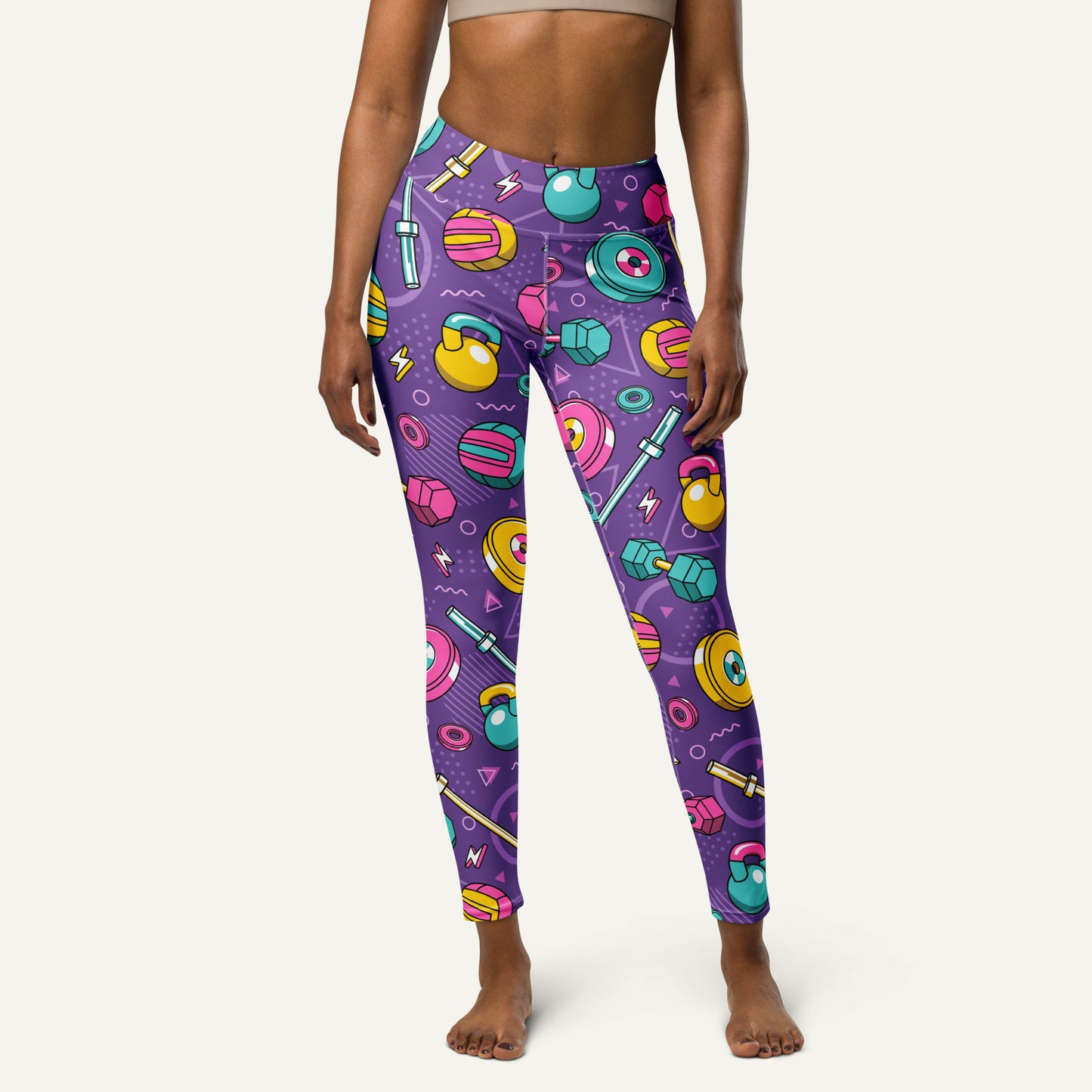 90s Weights Purple High-Waisted Leggings