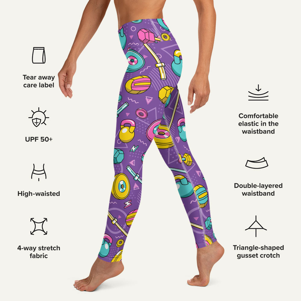 90s Weights Purple High-Waisted Leggings