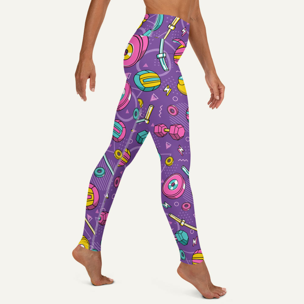 90s Weights Purple High-Waisted Leggings