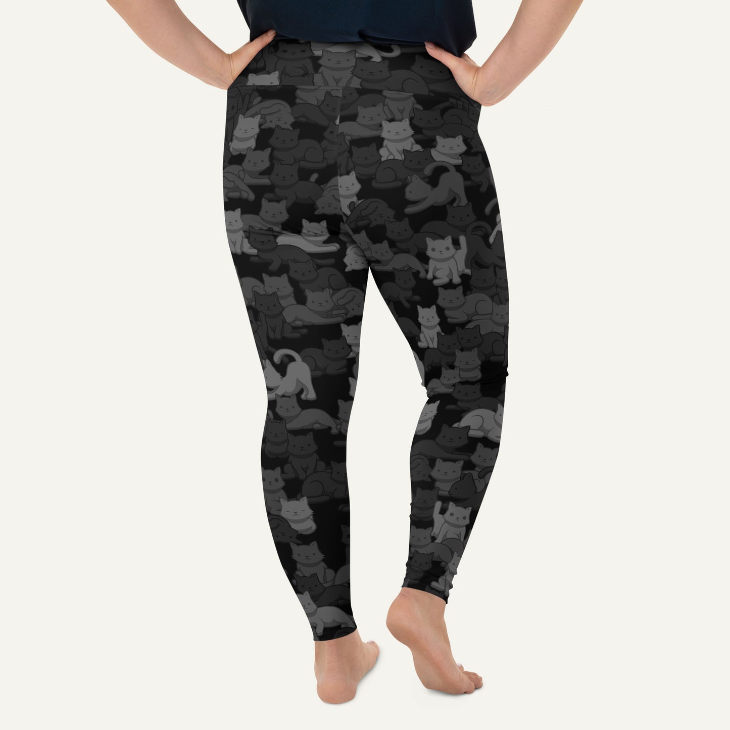 Black Camo Cat Plus Size Leggings