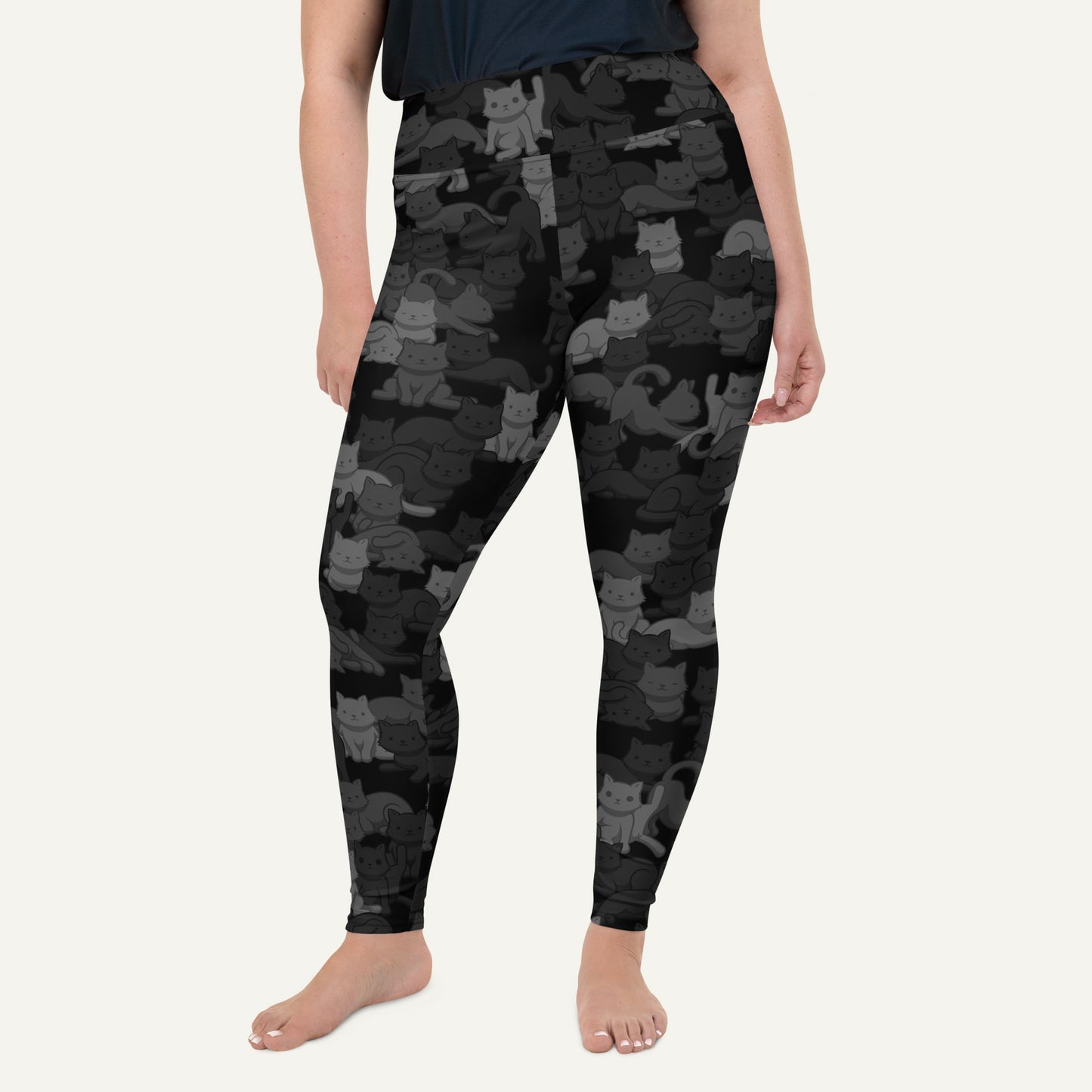 Black Camo Cat Plus Size Leggings