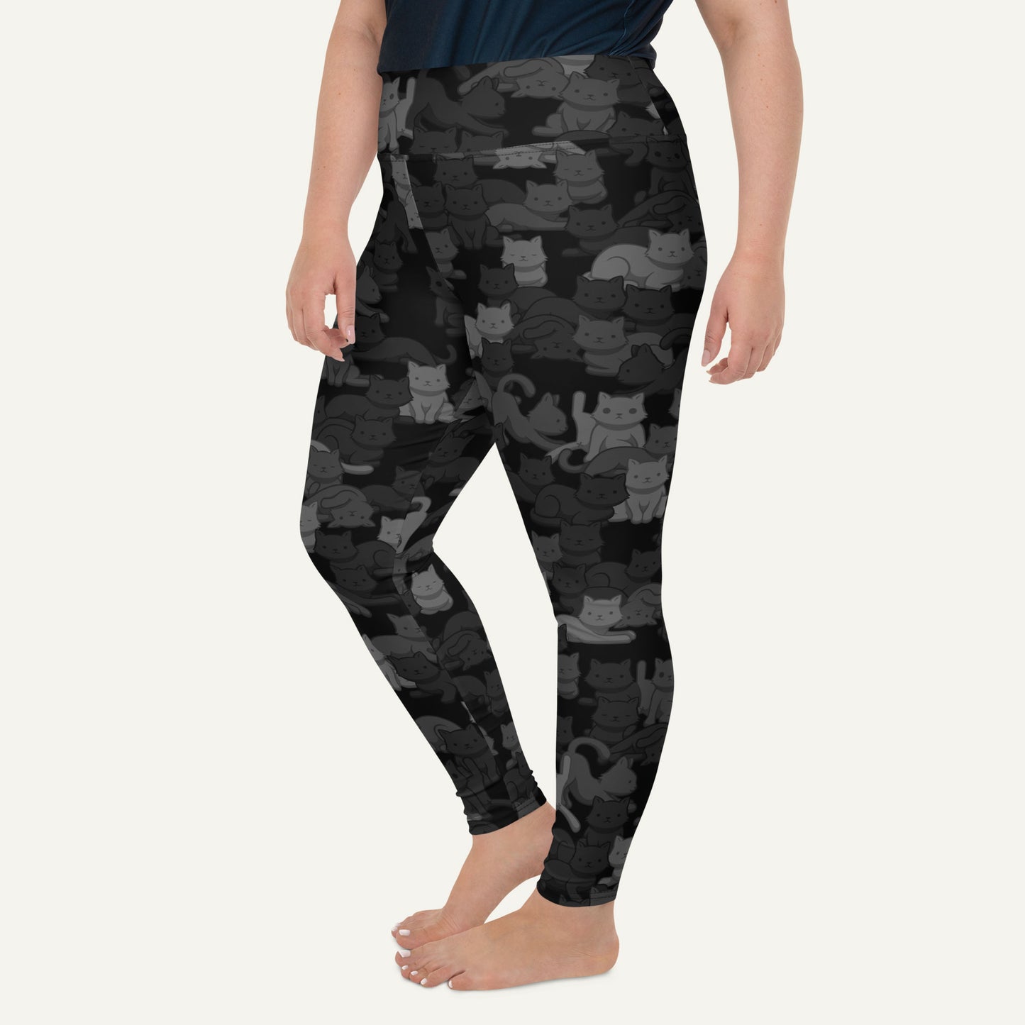 Black Camo Cat Plus Size Leggings