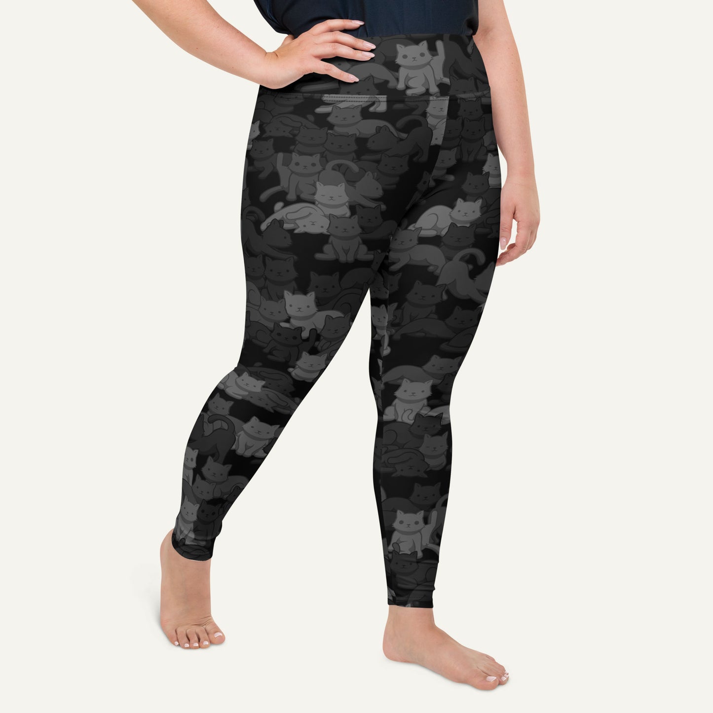 Black Camo Cat Plus Size Leggings