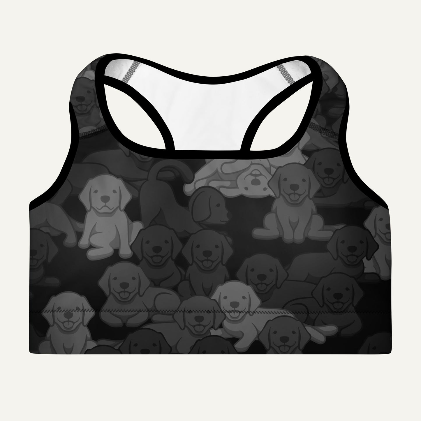 Black Camo Dog Padded Sports Bra