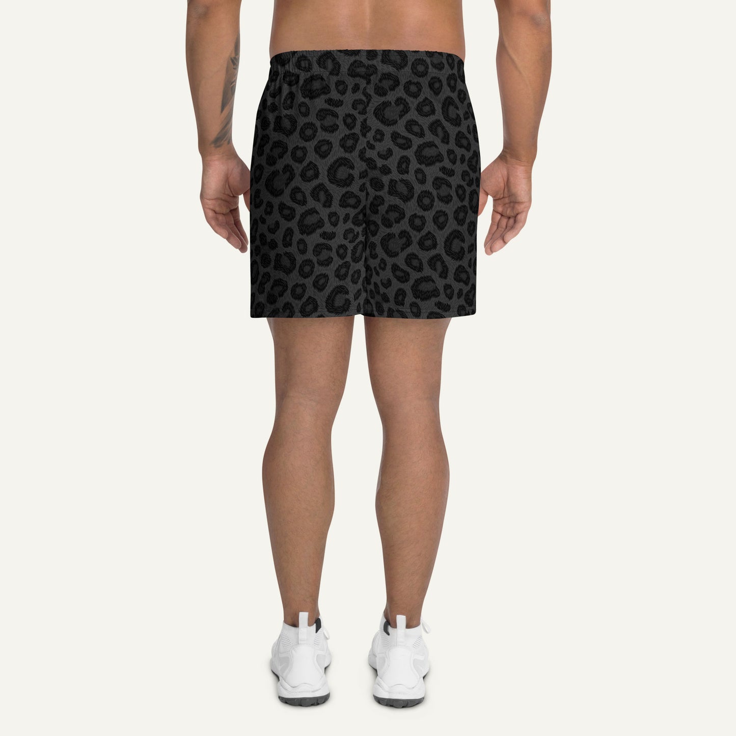 Black Leopard Print Athletic Shorts