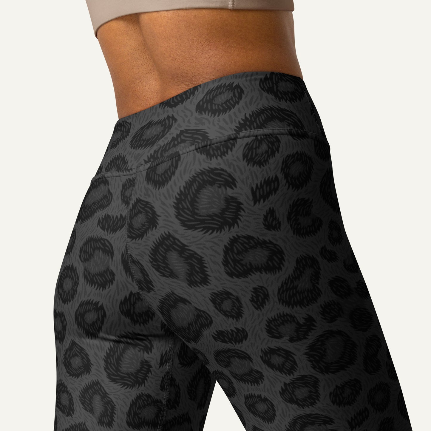 Black Leopard Print High-Waisted Leggings