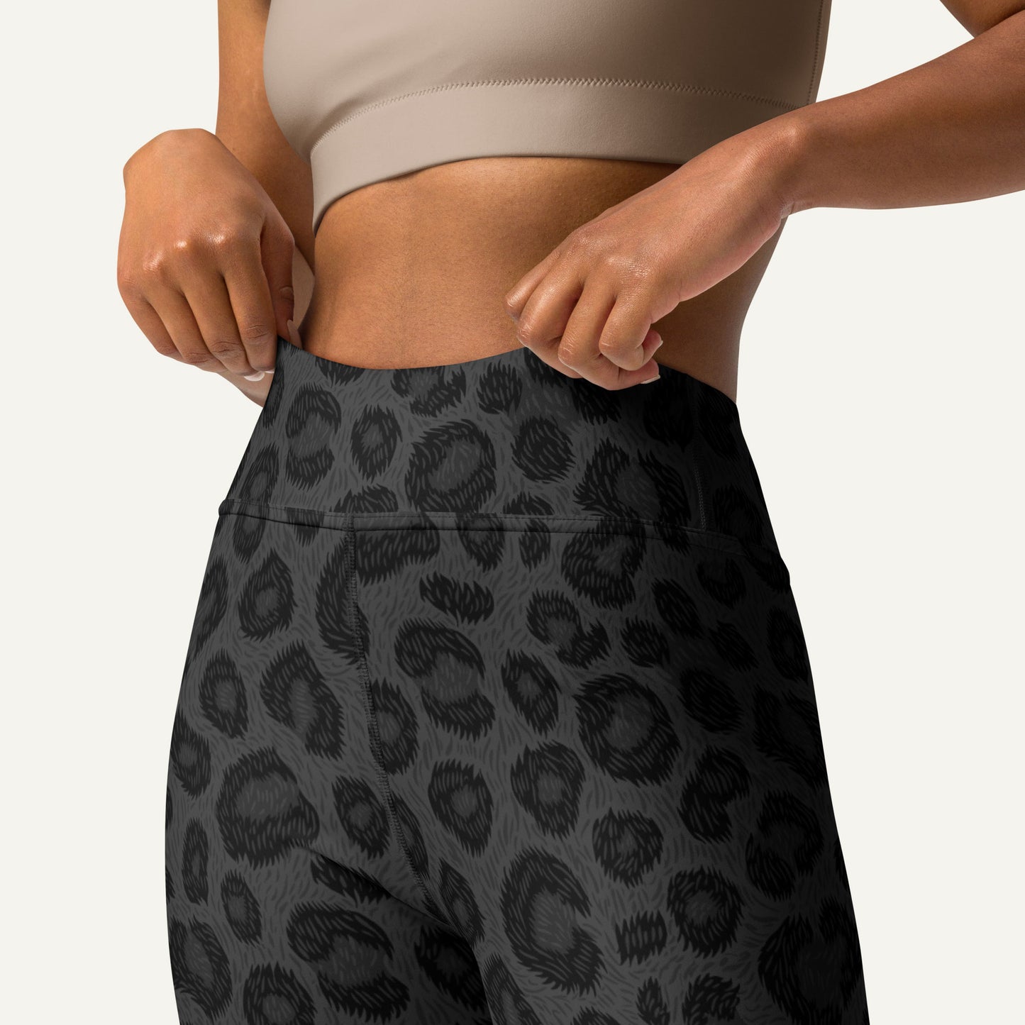 Black Leopard Print High-Waisted Leggings