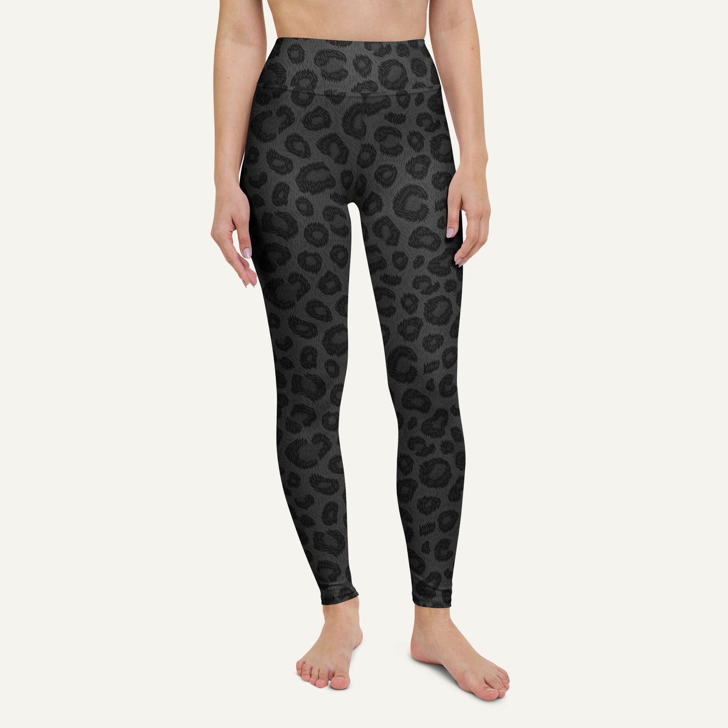 Black Leopard Print High-Waisted Leggings