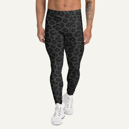 Black Leopard Print Men’s Leggings