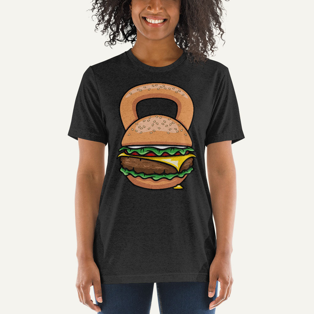 Burger Kettlebell Design Triblend T-Shirt