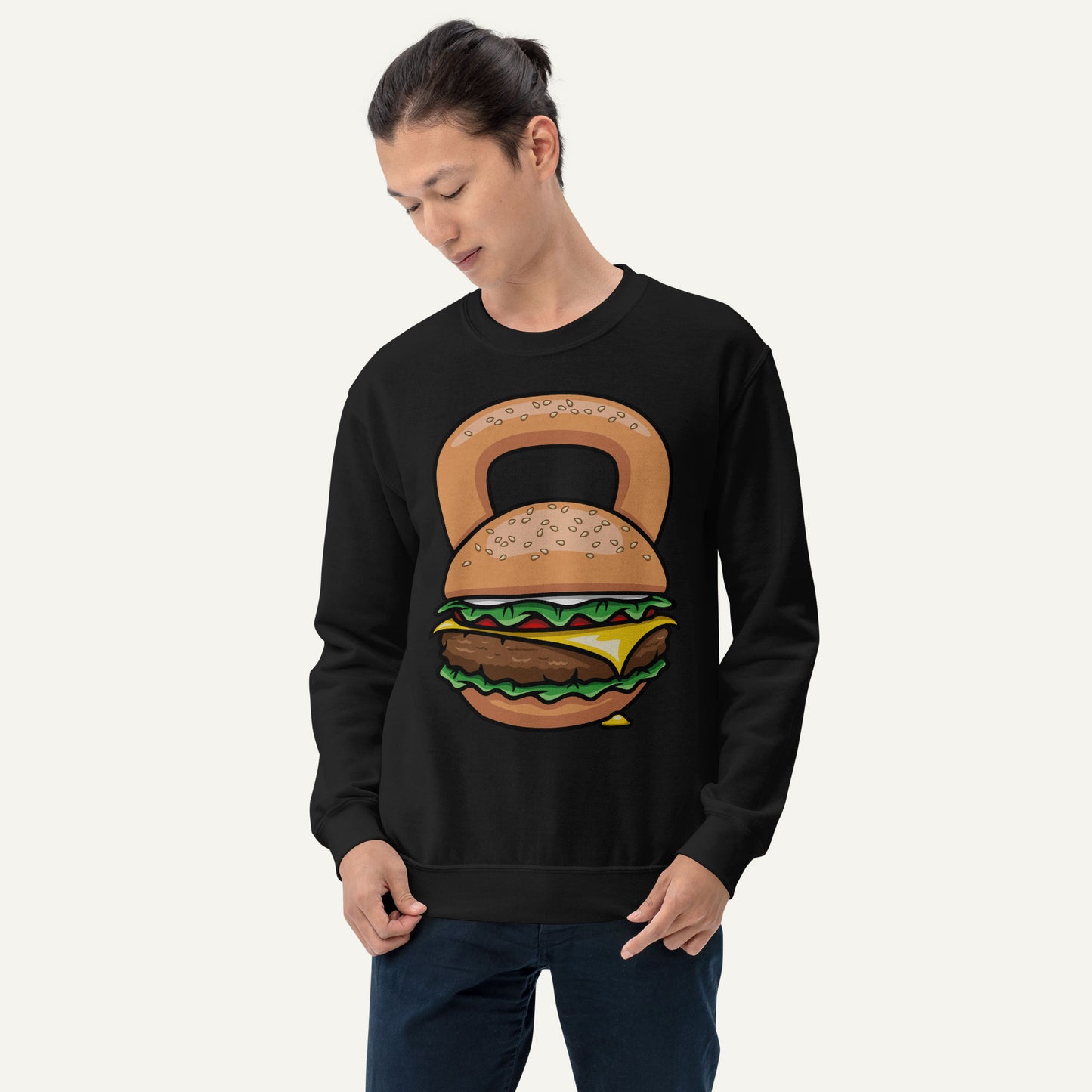 Burger Kettlebell Design Sweatshirt