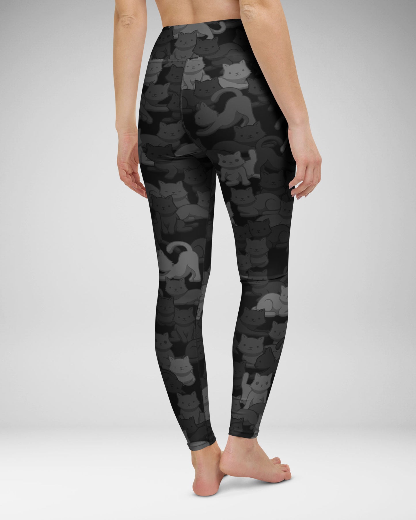 Black Camo Cat High-Waisted Leggings