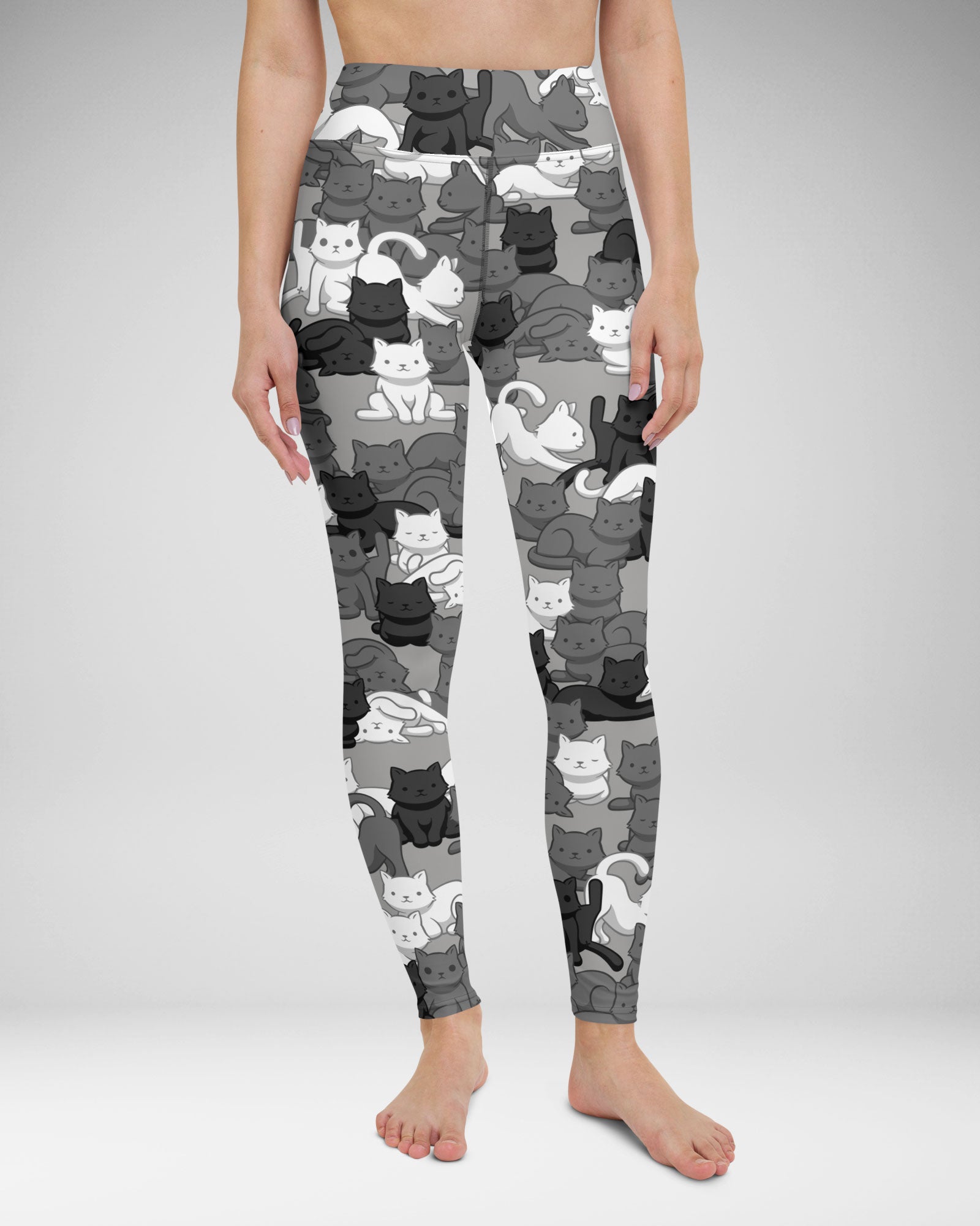 Women's Urban Camo Cat Printed Leggings | High-Waisted Activewear