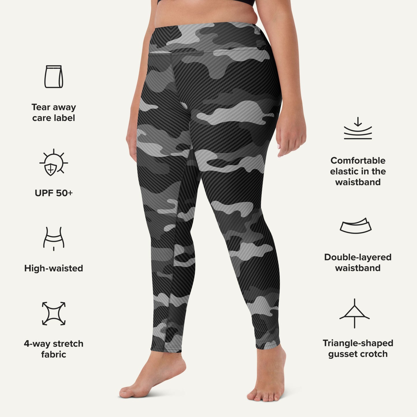 Urban Carbon Fiber Camo High-Waisted Leggings