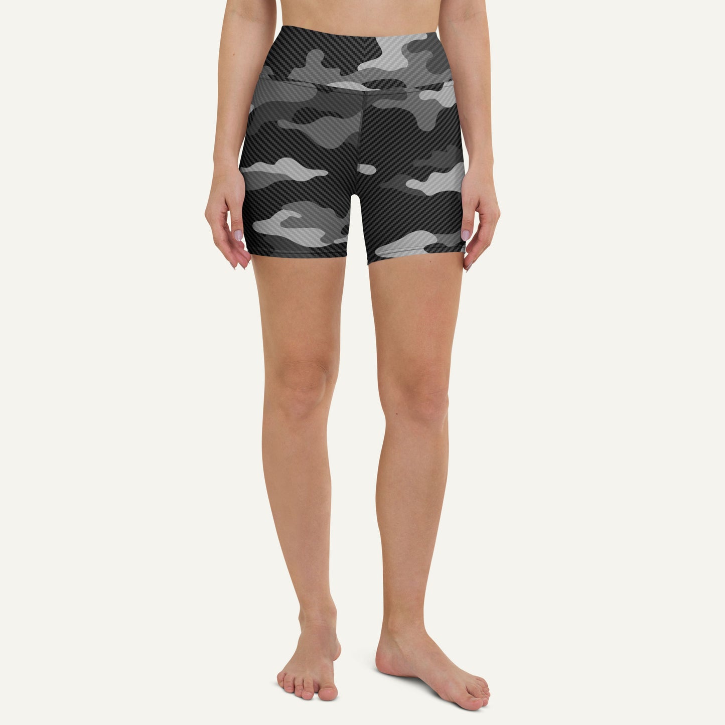 Urban Carbon Fiber Camo High-Waisted Shorts