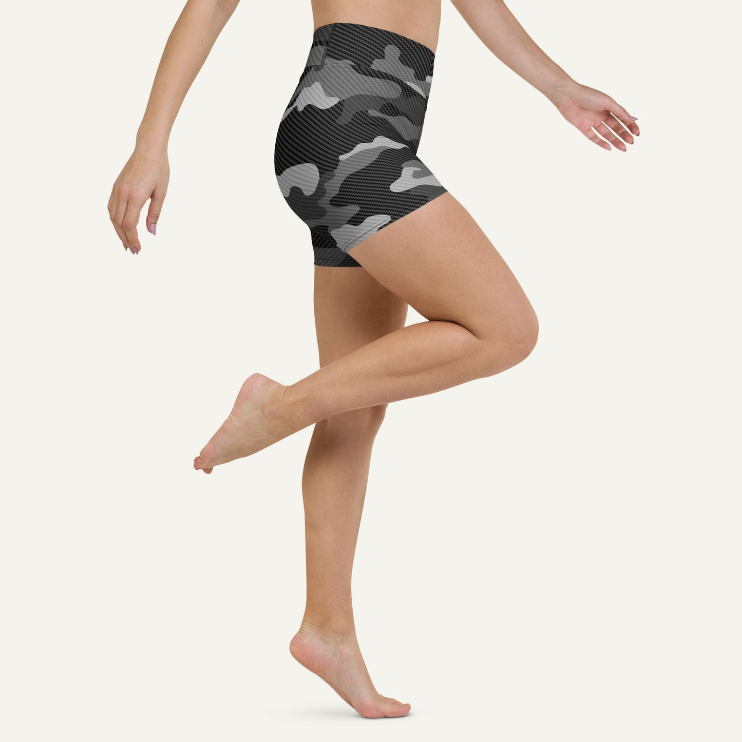 Urban Carbon Fiber Camo High-Waisted Shorts