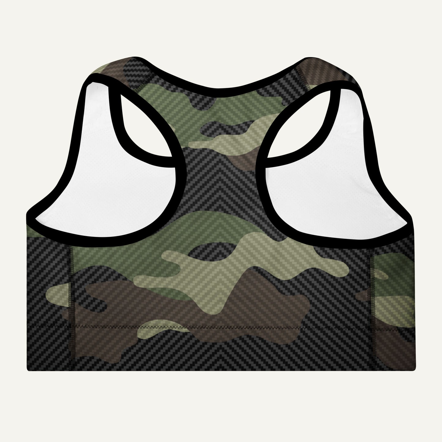 Woodland Carbon Fiber Camo Padded Sports Bra
