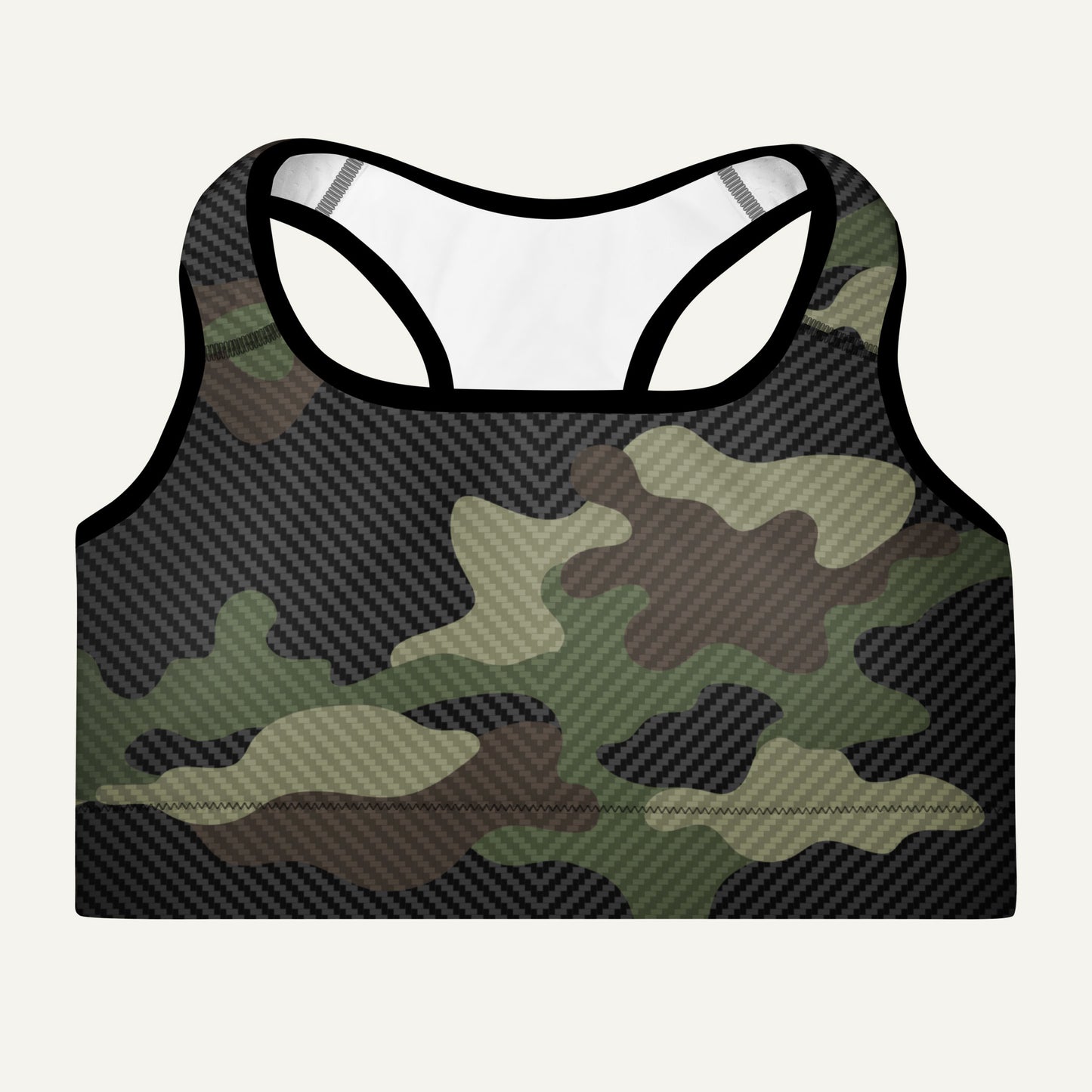 Woodland Carbon Fiber Camo Padded Sports Bra