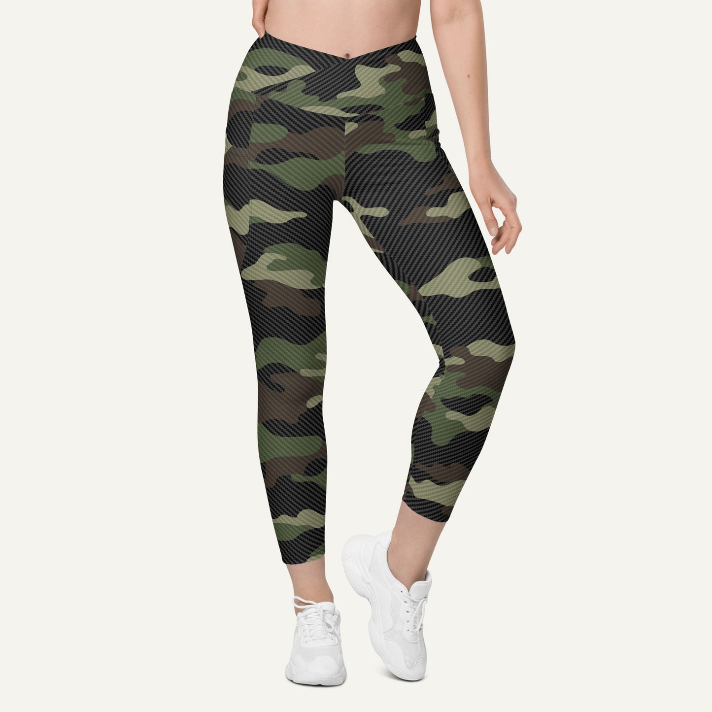 Woodland Carbon Fiber Camo Crossover Pocket Leggings