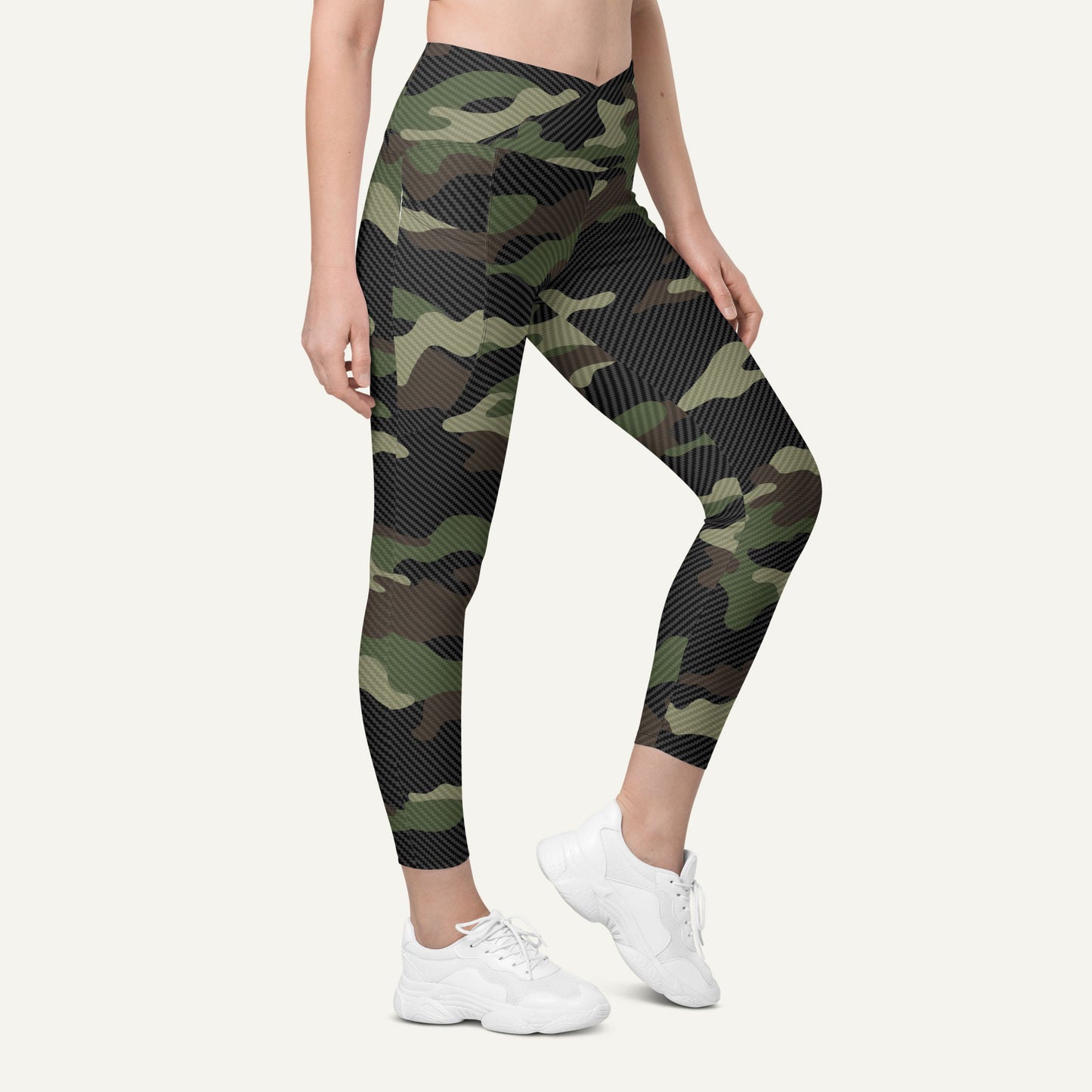 Woodland Carbon Fiber Camo Crossover Pocket Leggings