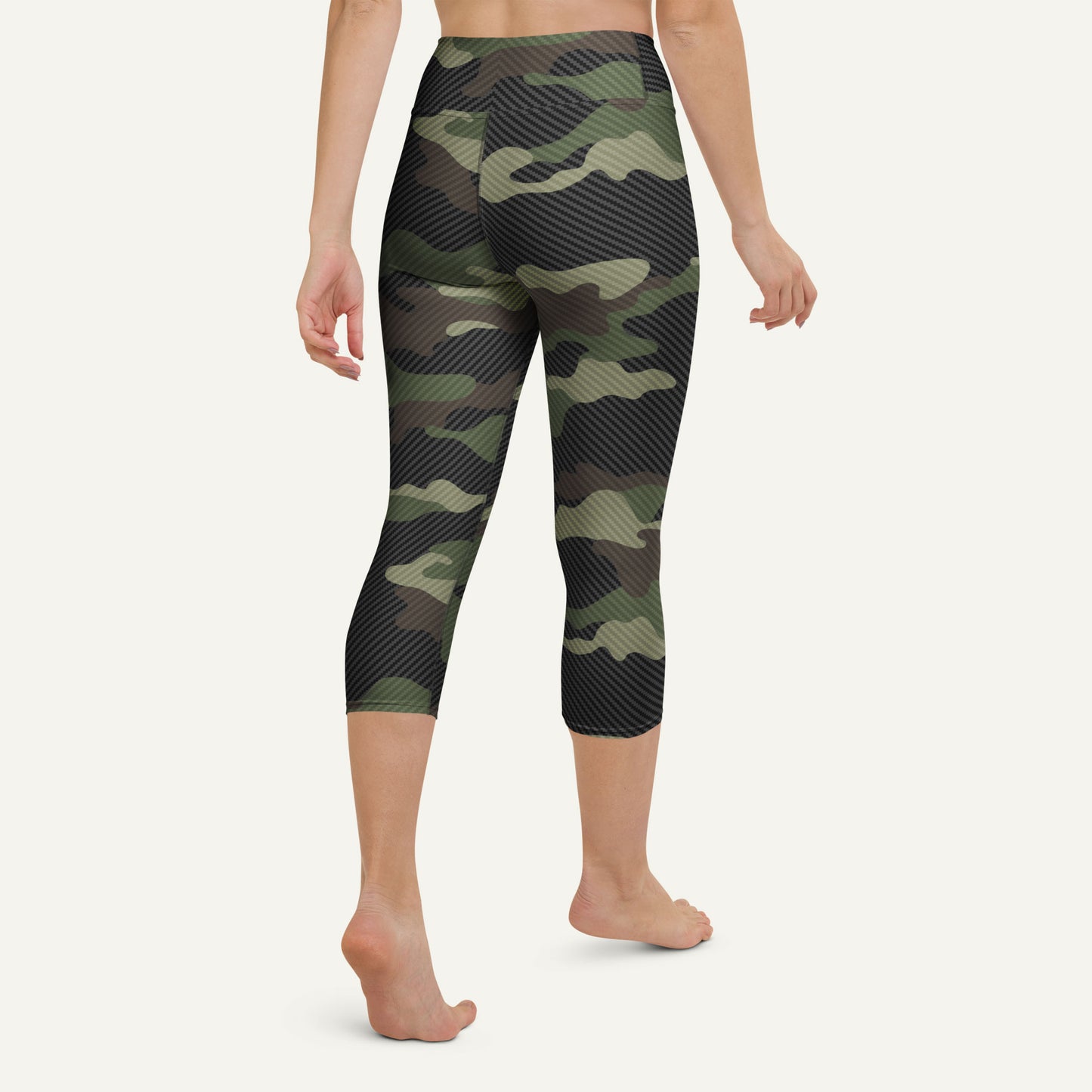 Woodland Carbon Fiber Camo High-Waisted Capri Leggings