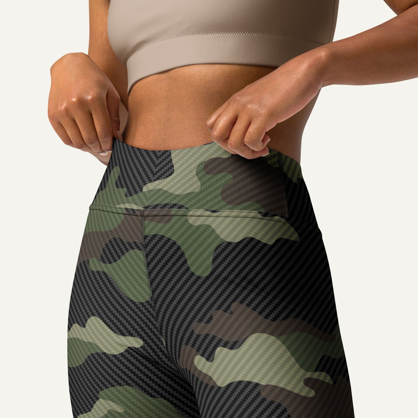 Woodland Carbon Fiber Camo High-Waisted Leggings