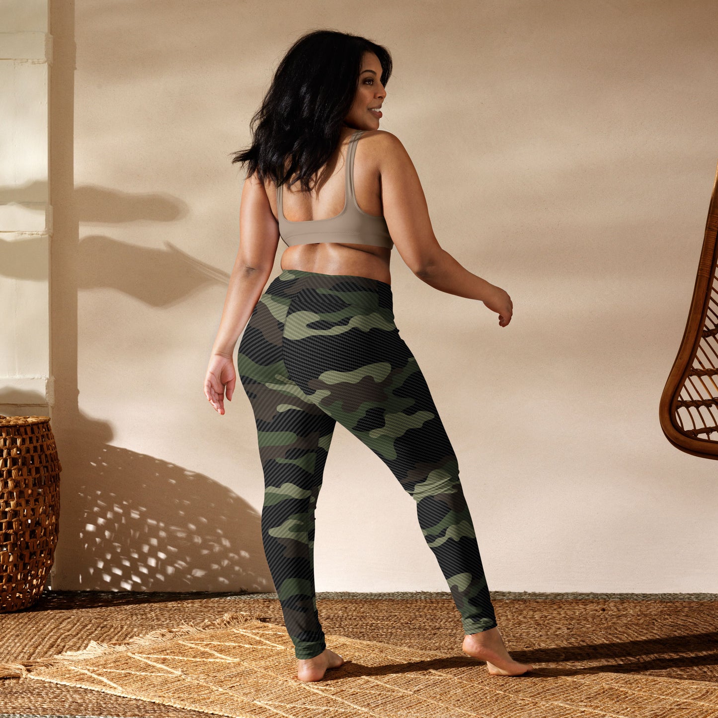 Woodland Carbon Fiber Camo High-Waisted Leggings
