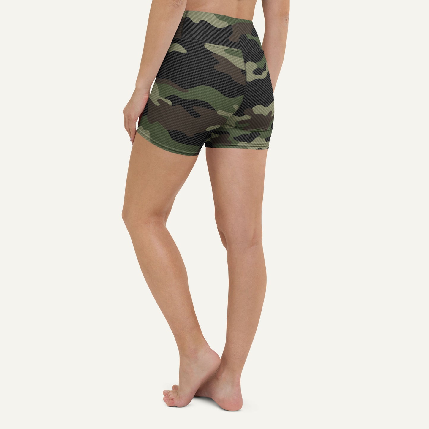 Woodland Carbon Fiber Camo High-Waisted Shorts