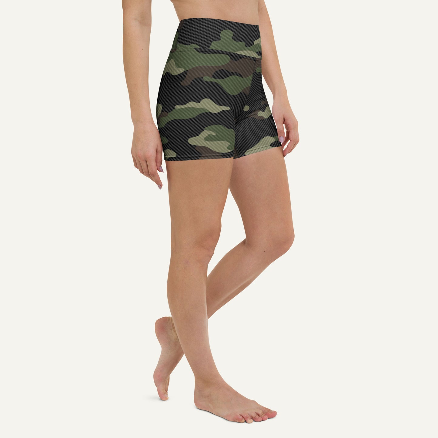 Woodland Carbon Fiber Camo High-Waisted Shorts