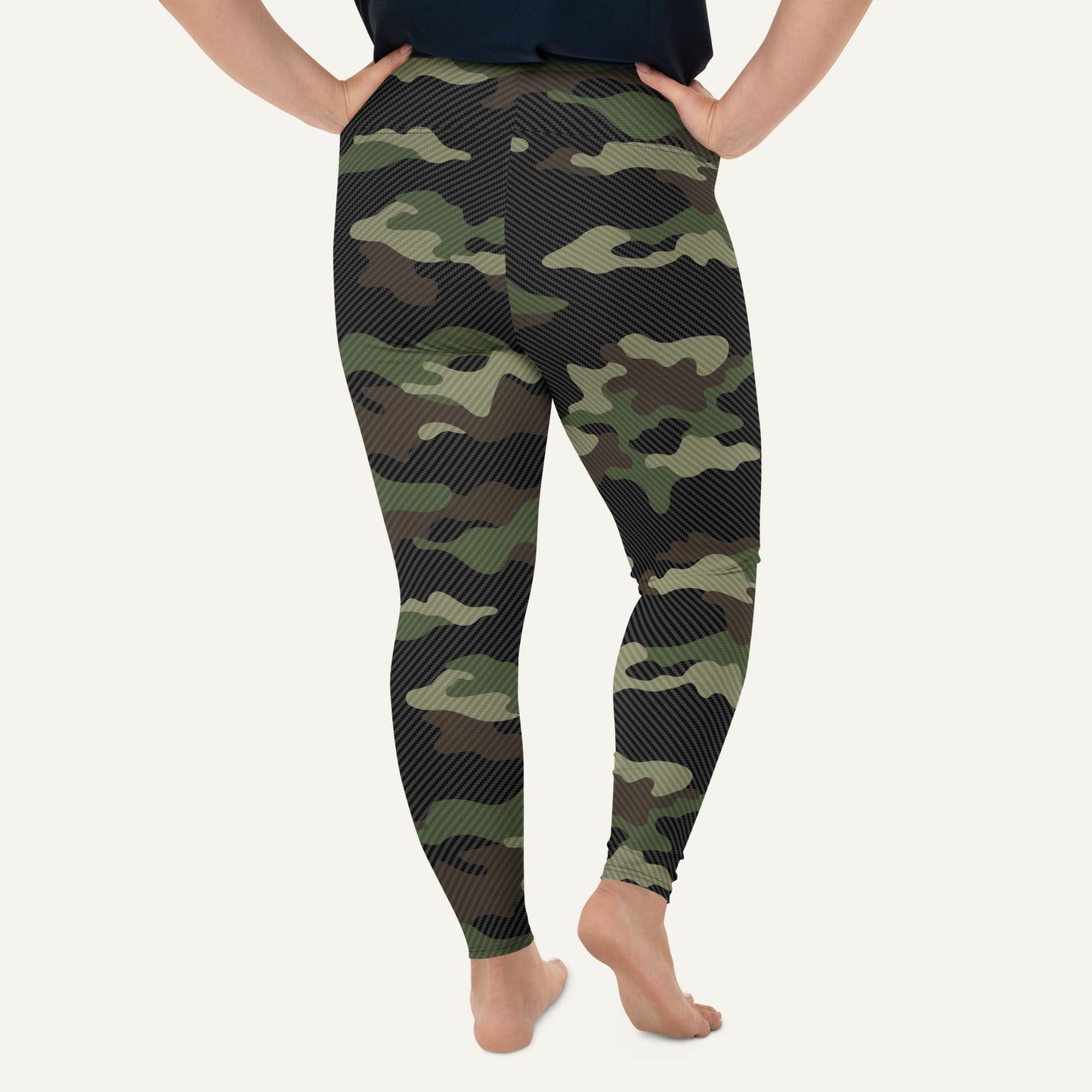 Woodland Carbon Fiber Camo Plus Size Leggings