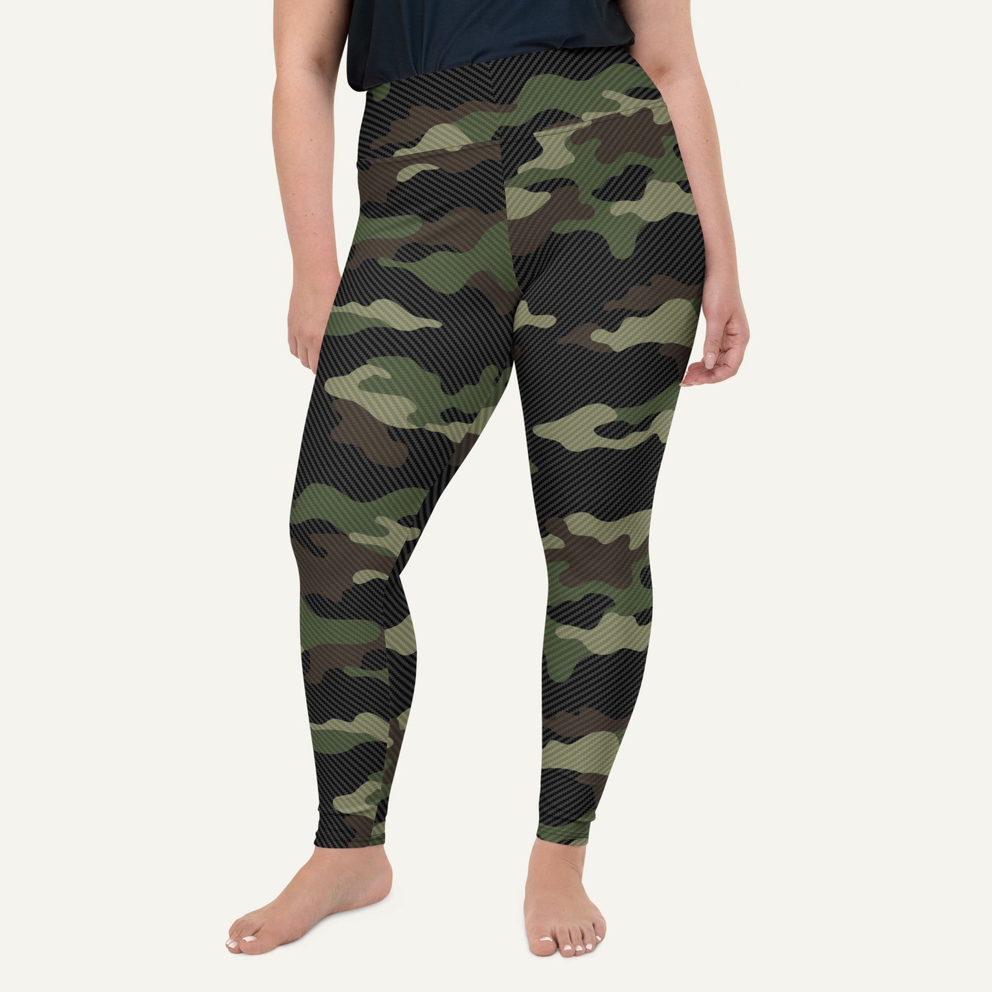 Woodland Carbon Fiber Camo Plus Size Leggings