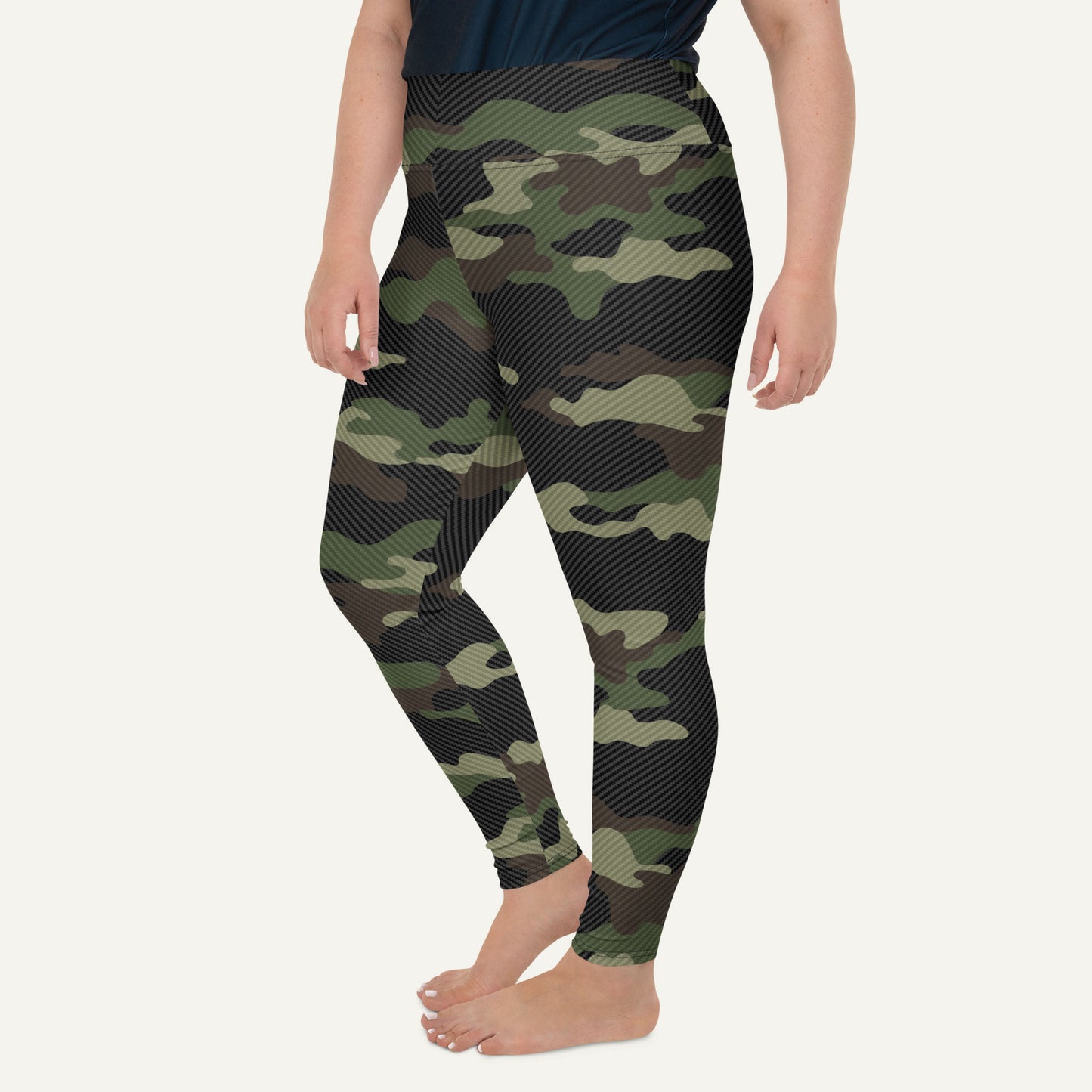Woodland Carbon Fiber Camo Plus Size Leggings
