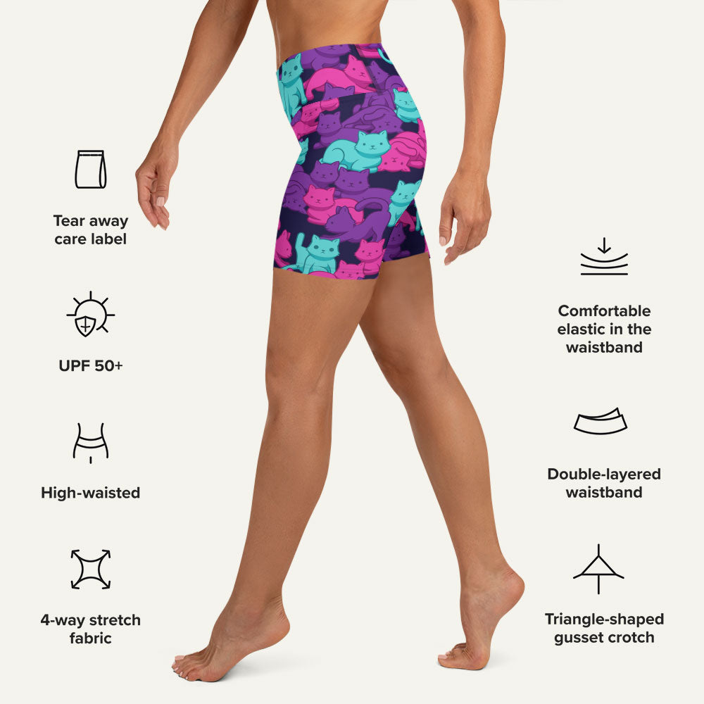 Cats Camouflage Cyberpunk High-Waisted Shorts