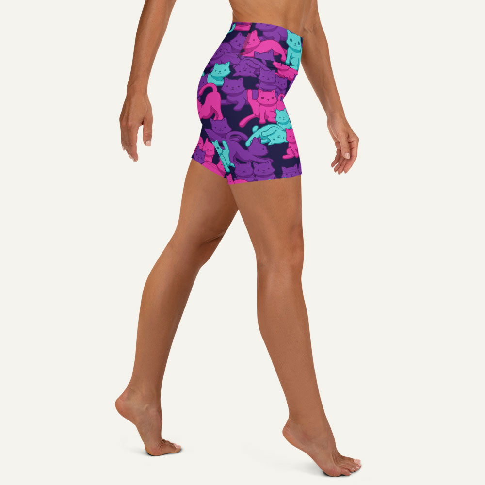 Cats Camouflage Cyberpunk High-Waisted Shorts