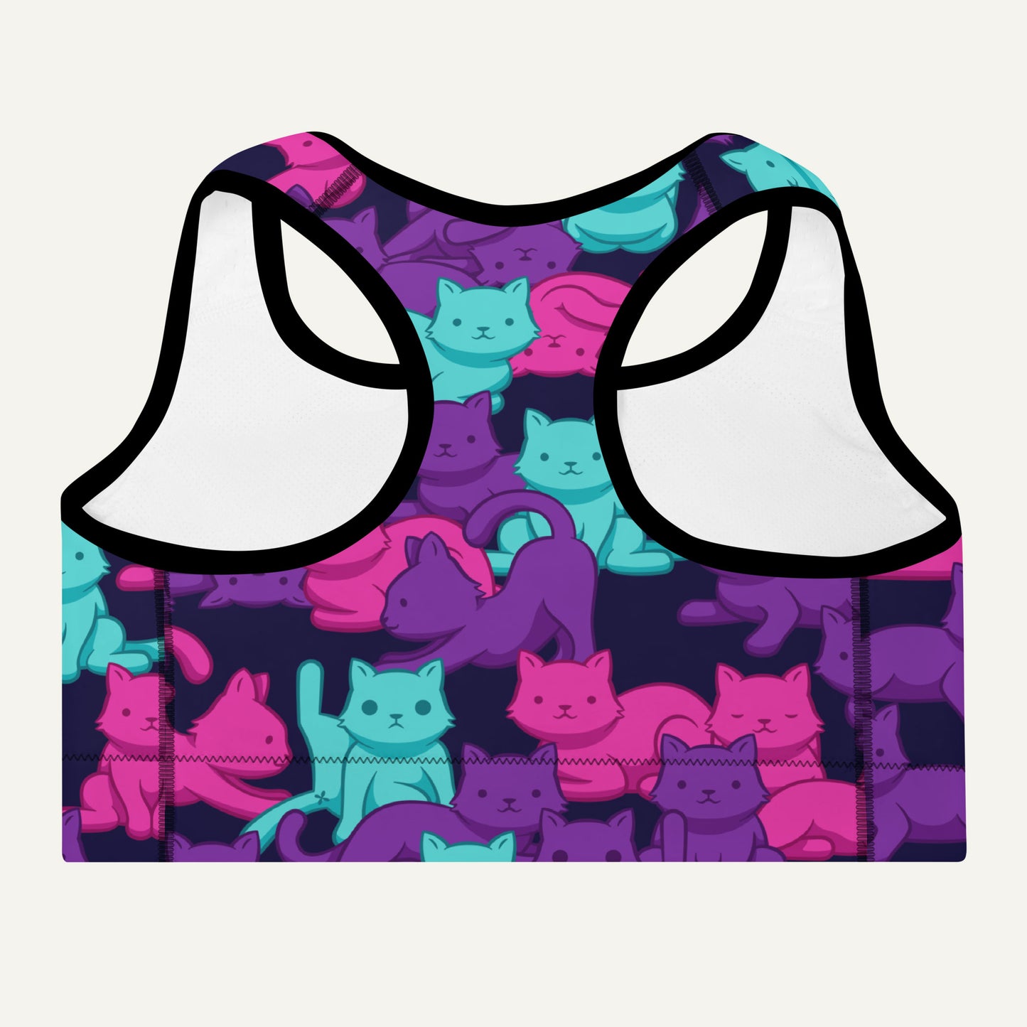 Cyberpunk Camo Cat Padded Sports Bra
