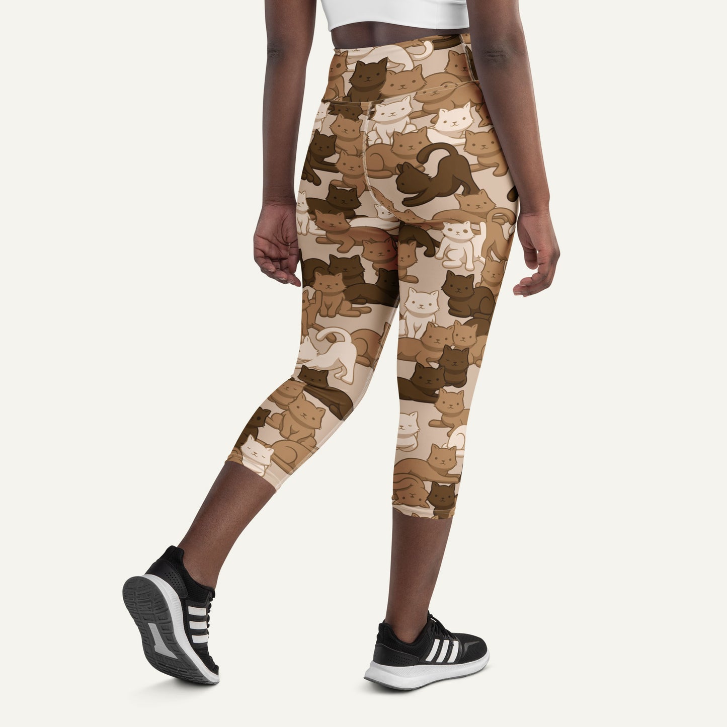 Desert Camo Cat High-Waisted Capri Leggings