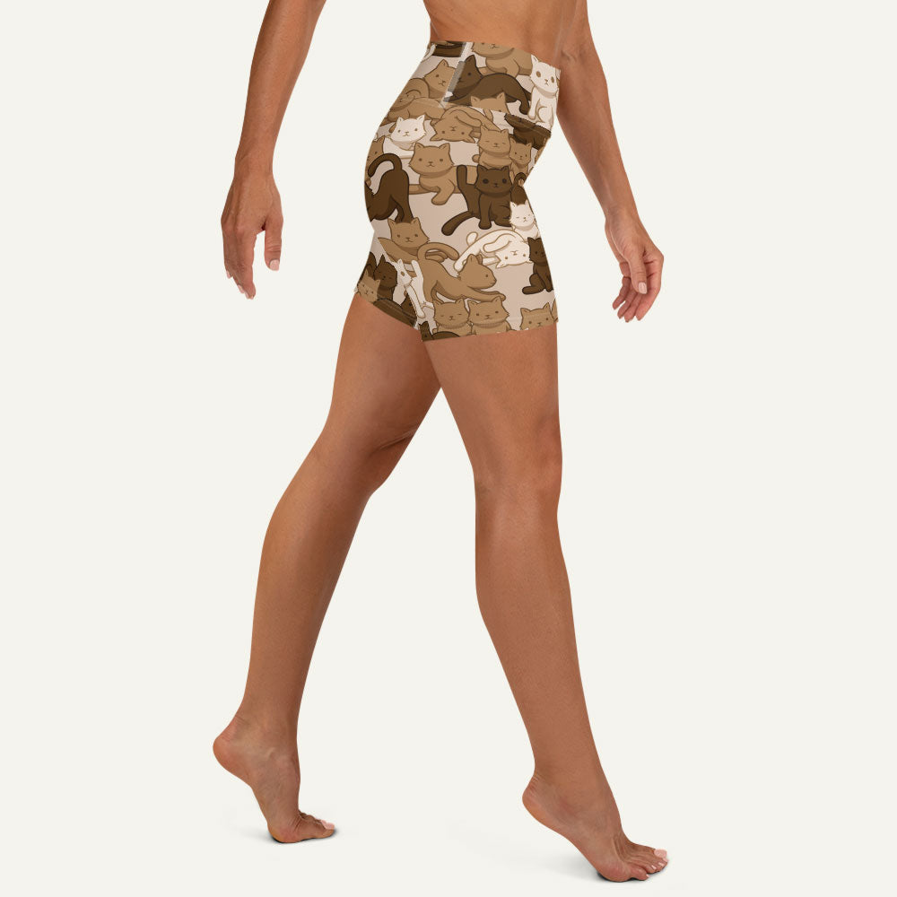 Desert Camo Cat High-Waisted Shorts