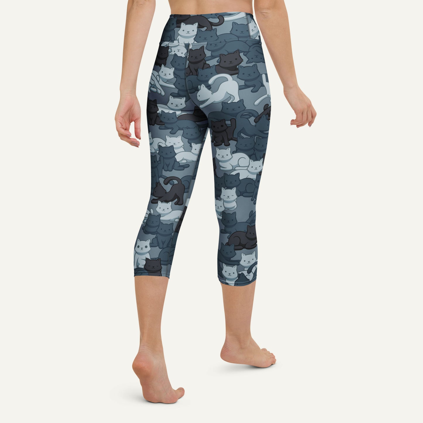Navy Camo Cat High-Waisted Capri Leggings