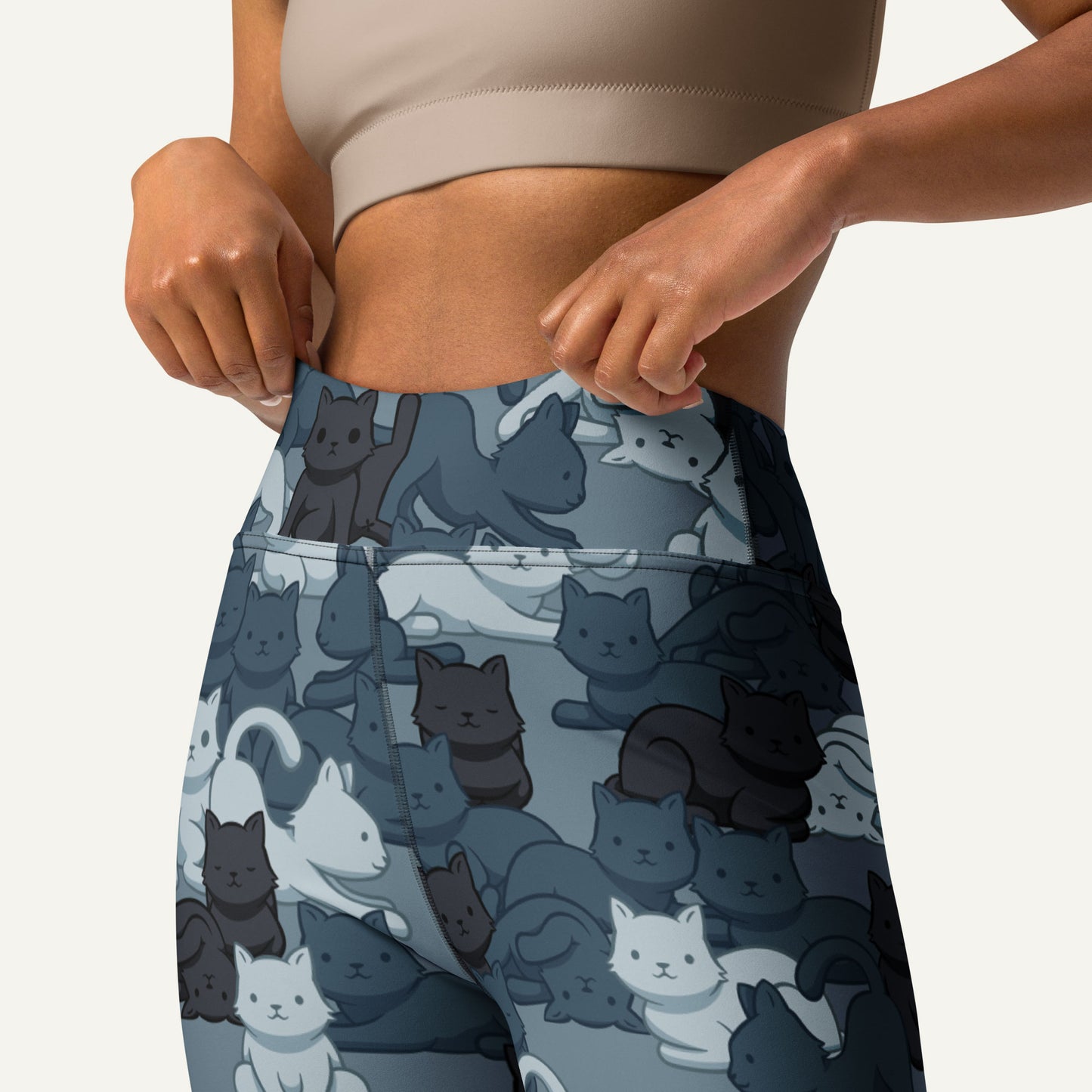 Navy Camo Cat High-Waisted Leggings