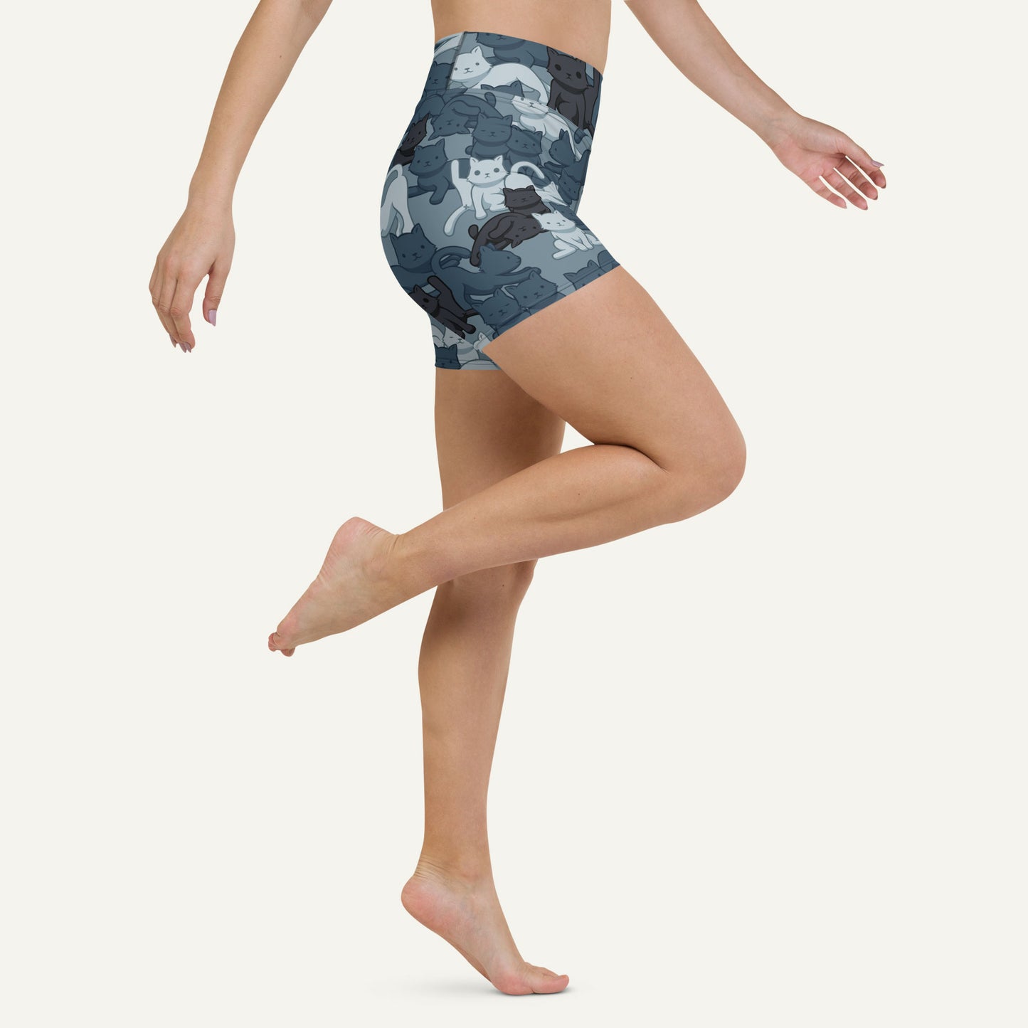 Navy Camo Cat High-Waisted Shorts