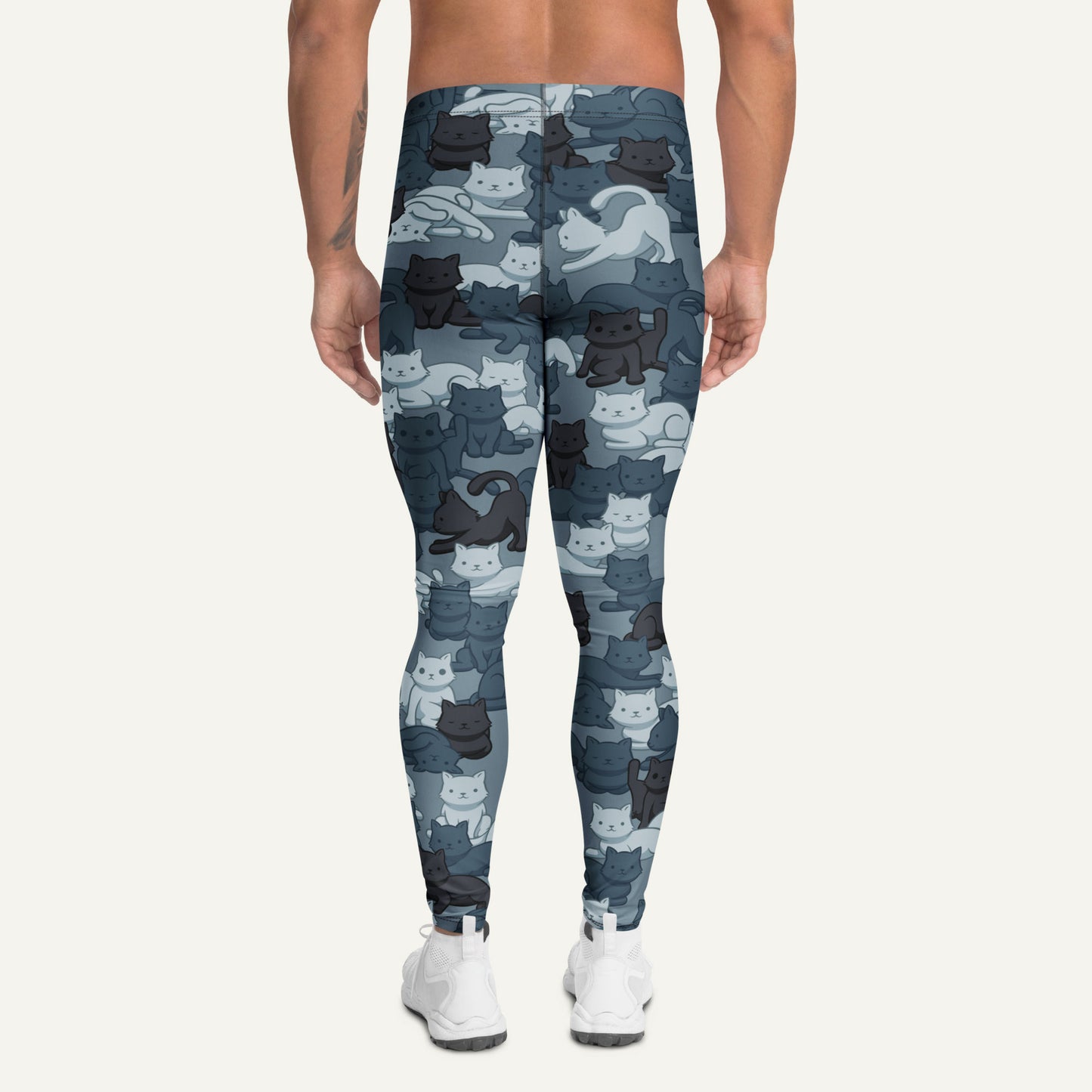 Navy Camo Cat Men's Leggings
