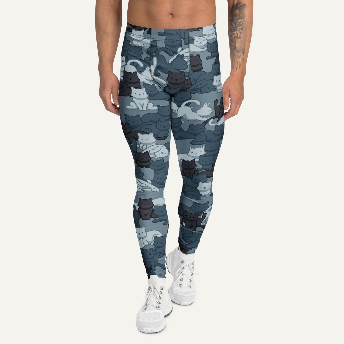 Navy Camo Cat Men's Leggings