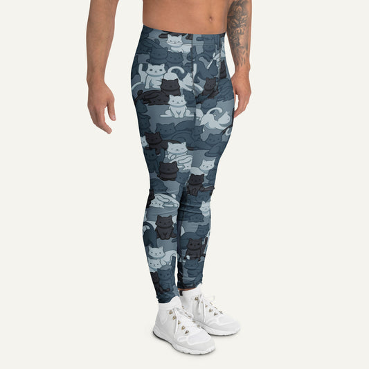 Navy Camo Cat Men's Leggings