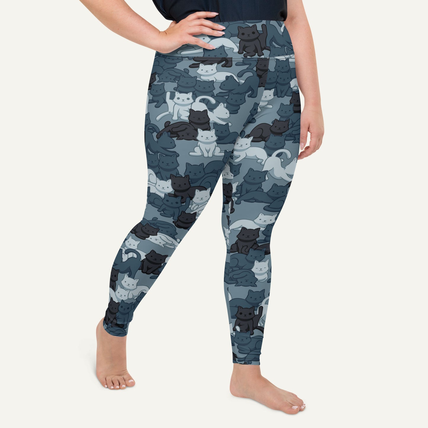 Navy Camo Cat Plus Size Leggings