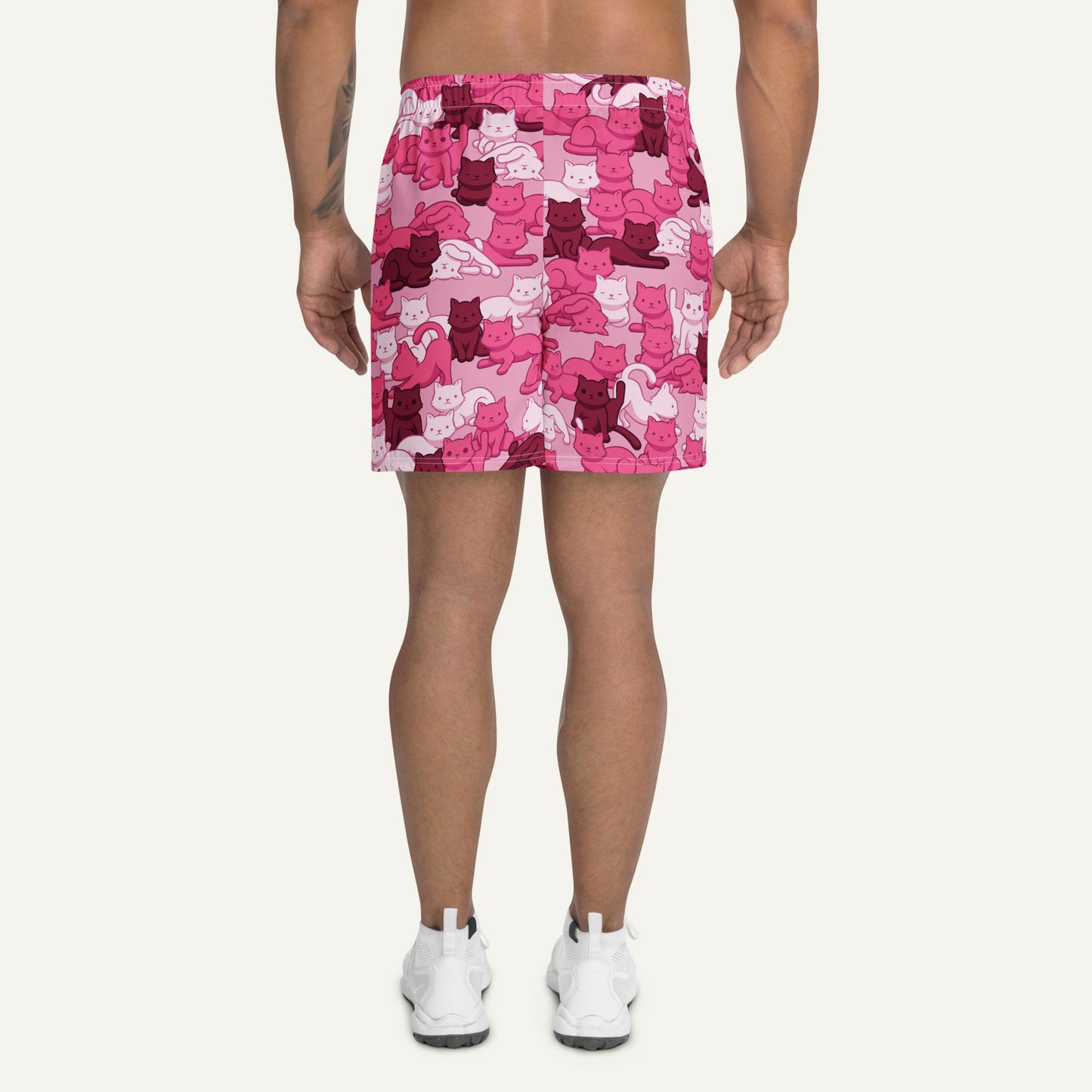 Pink Camo Cat Athletic Shorts